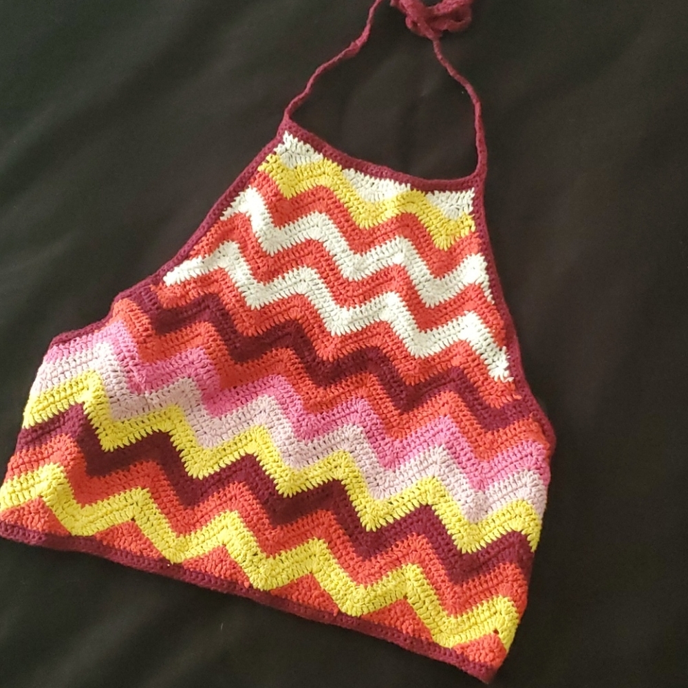 Forever 21 Crocheted Crop Halter Top